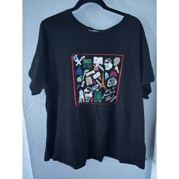 NEW Karl Lagerfeld Paris Artist Whimsy Logo Tee, Graphic T-Shirt, 2X, $59 - Picture 7 of 11